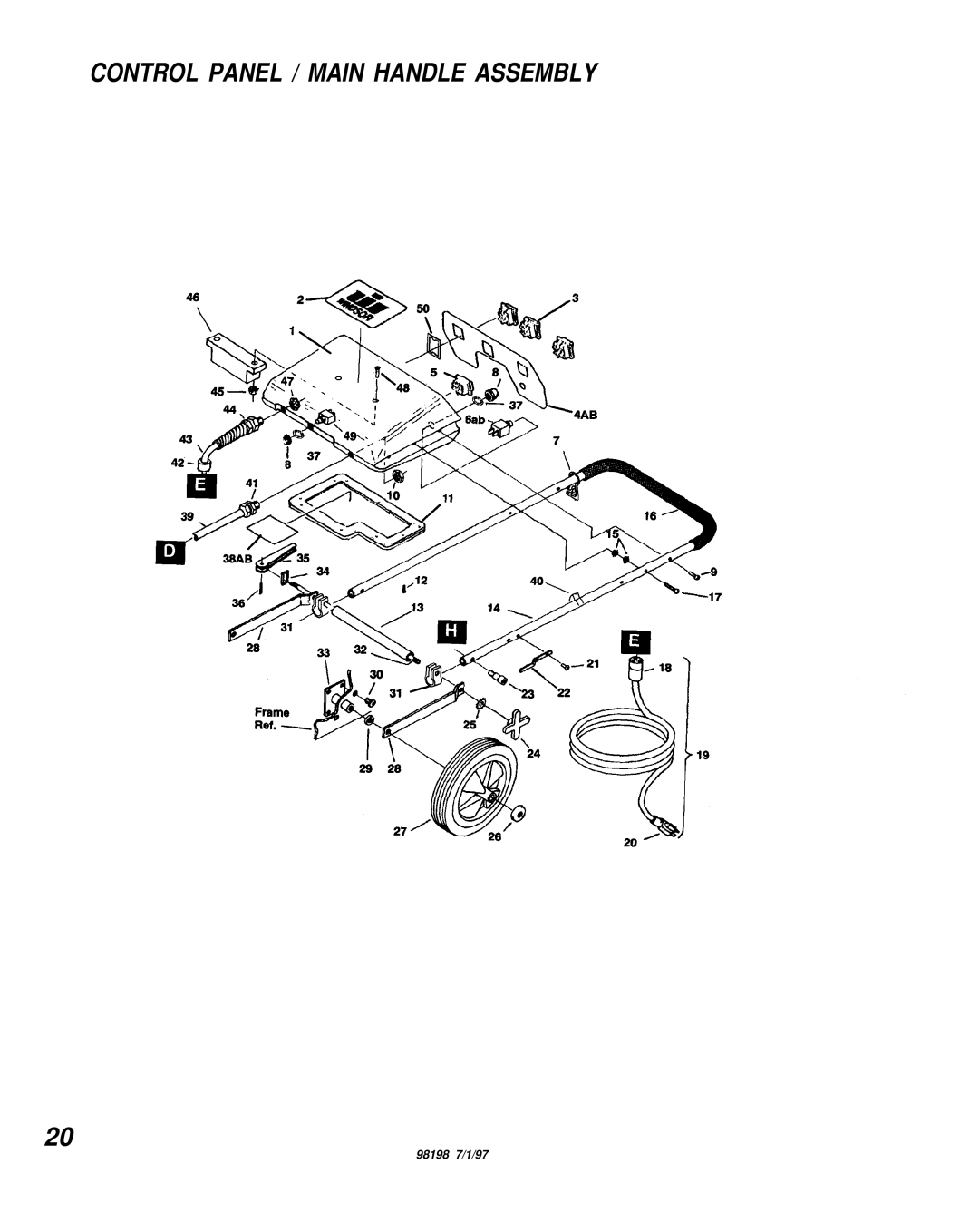 Windsor ADPJ manual Control Panel / Main Handle Assembly 