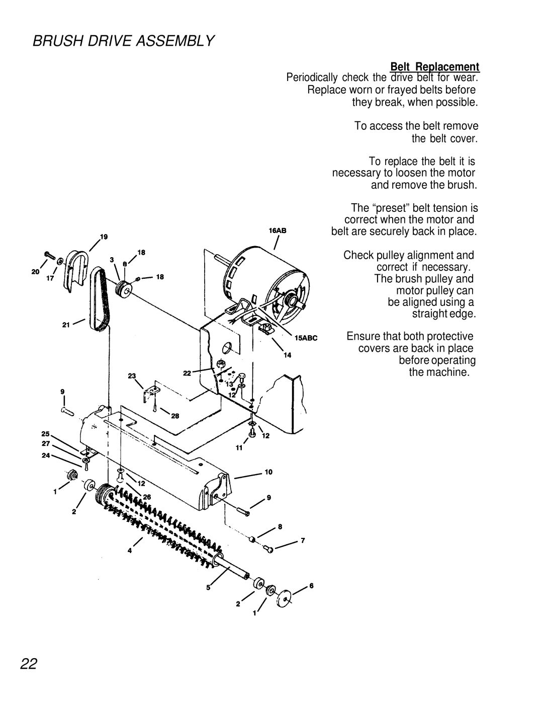 Windsor ADPJ manual Brush Drive Assembly 