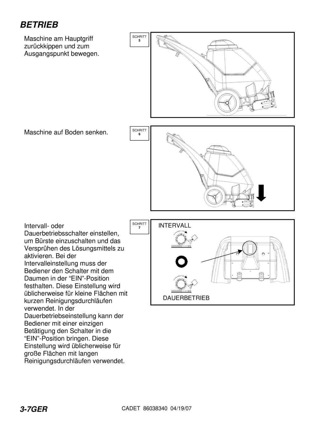 Windsor CDT7IS/10080080, CDT7IE/10080070, CDT7IB/10080060, CDT7IA/10080050 manual 7GER 