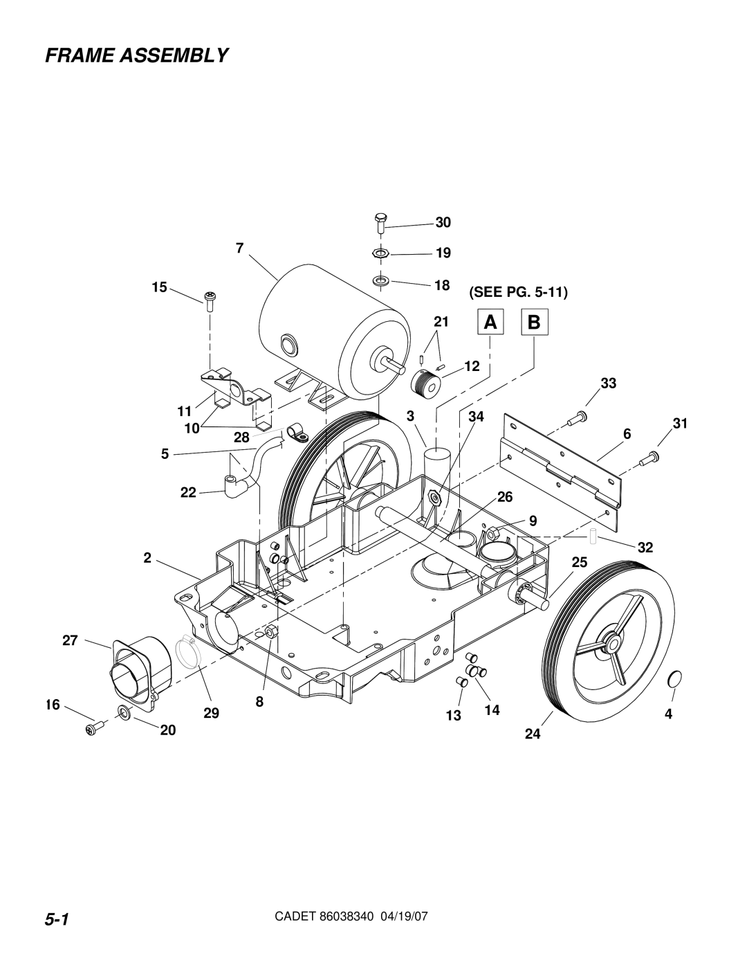 Windsor CDT7IE/10080070, CDT7IB/10080060, CDT7IS/10080080, CDT7IA/10080050 manual Frame Assembly 