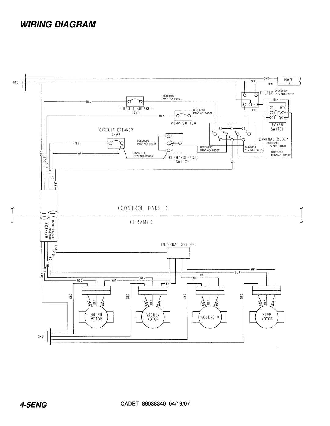 Windsor CDT7IS/10080080, CDT7IE/10080070, CDT7IB/10080060, CDT7IA/10080050 manual Wiring Diagram, 4-5ENG 