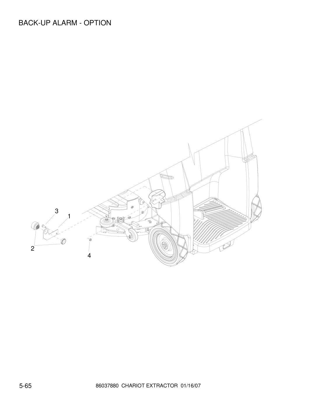 Windsor 86037880, CEE24, CE24X manual BACK-UP Alarm Option 