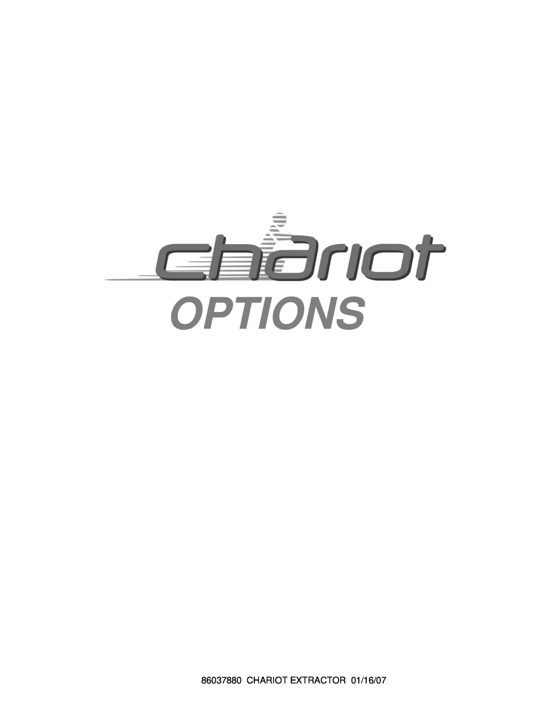 Windsor CEE24, 86037880, CE24X manual Options, CHARIOT EXTRACTOR 01/16/07 