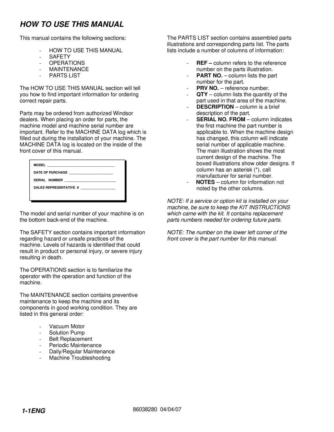 Windsor CLP12IB, CLP12IE, CLP12IA, CLP12IS manual HOW to USE this Manual 