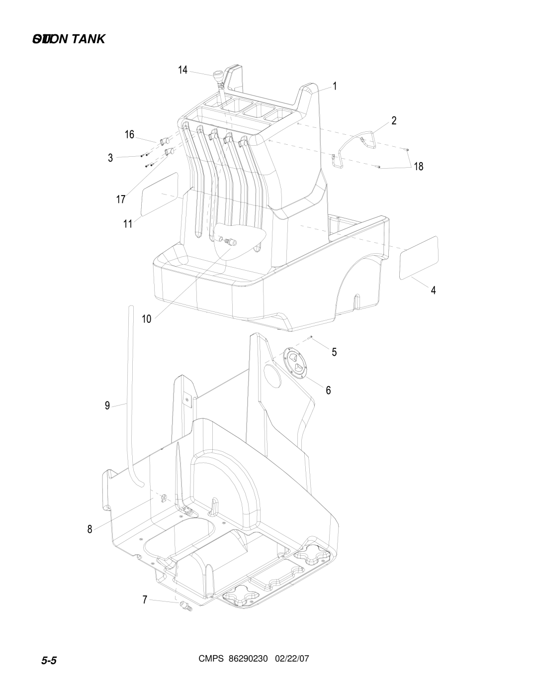 Windsor CMPS 10070050, CMPSR 10070080 manual Solution Tank 