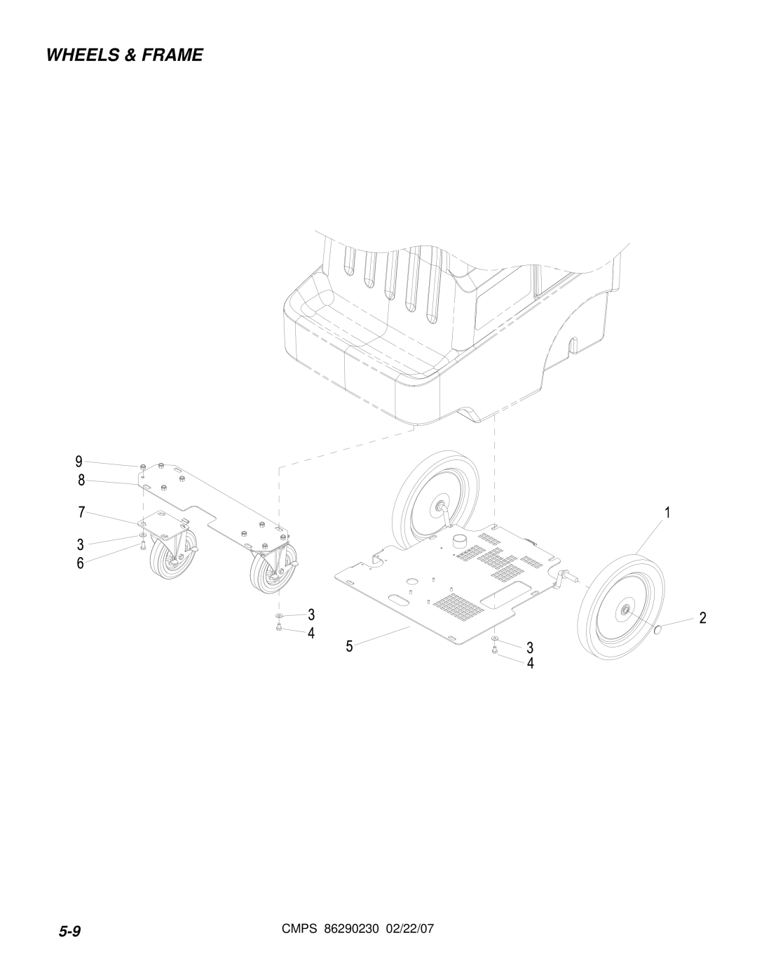 Windsor CMPS 10070050, CMPSR 10070080 manual Wheels & Frame 