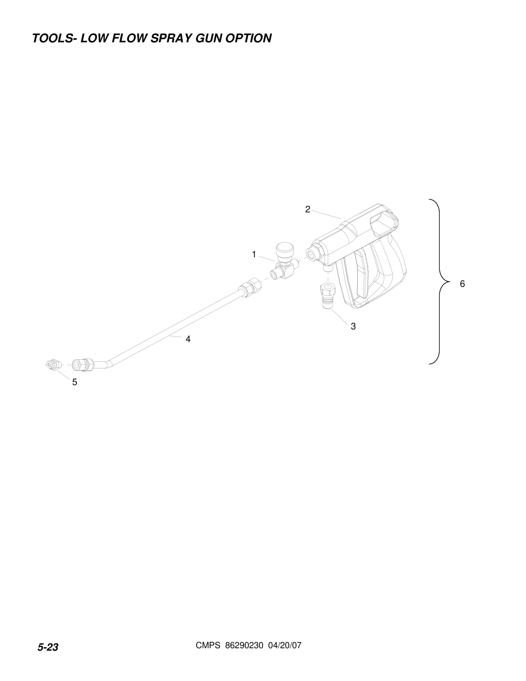 Windsor CMPS 10070050, CMPSR 10070080 manual TOOLS- LOW Flow Spray GUN Option 