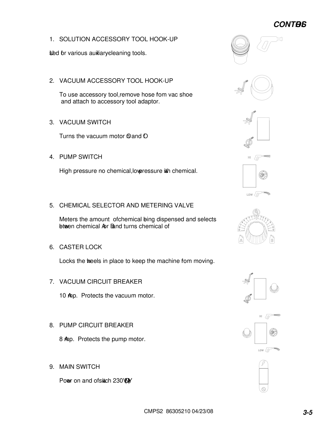 Windsor CMPS2E, 10070560, 10070570 manual Solution Accessory Tool HOOK-UP 