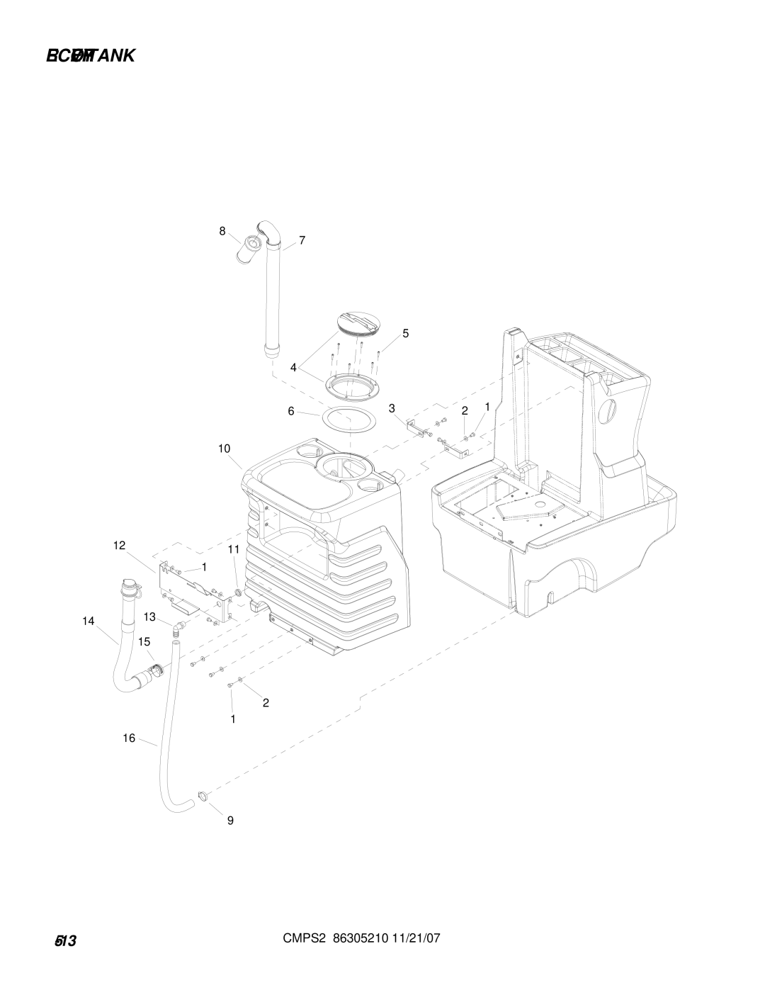 Windsor 10070560, CMPS2E, 10070570 manual Recovery Tank 