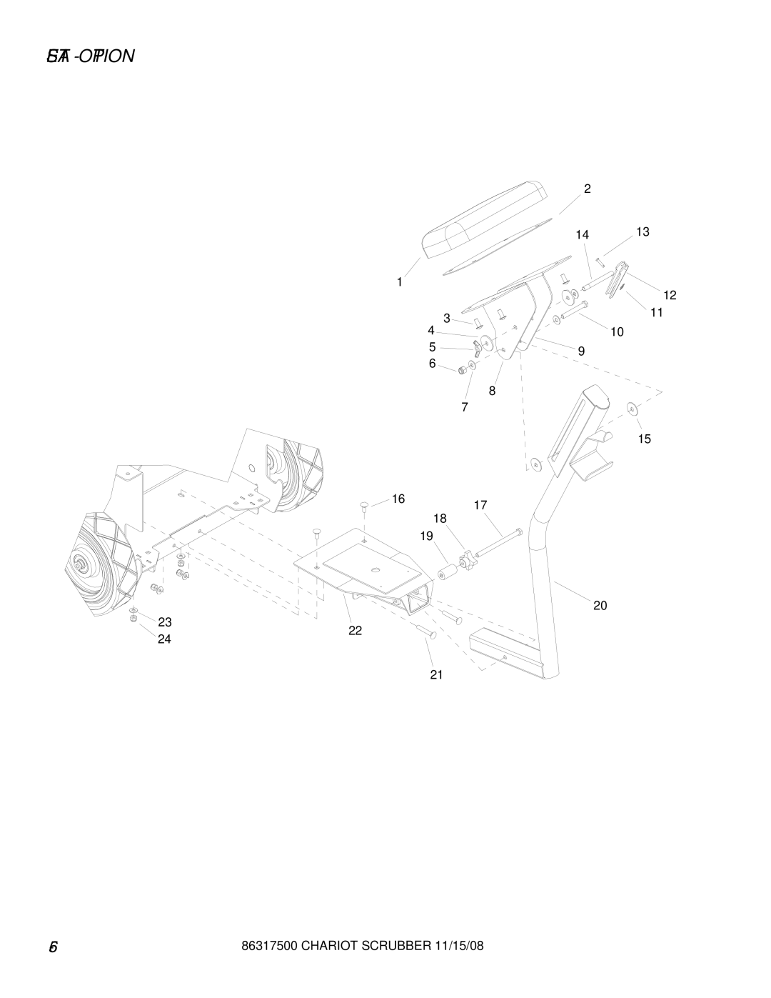 Windsor CSX26SP, CSX24, 10061090, 10061160 manual Seat Option 