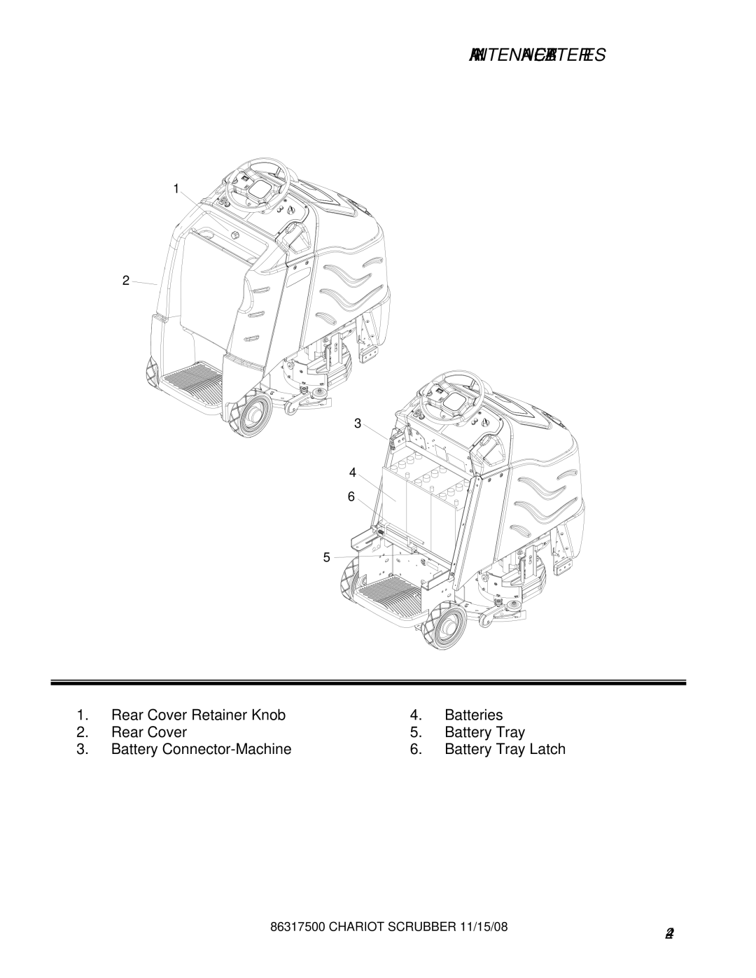 Windsor 10061160, CSX26SP, CSX24, 10061090 manual Maintenance-Batteries 