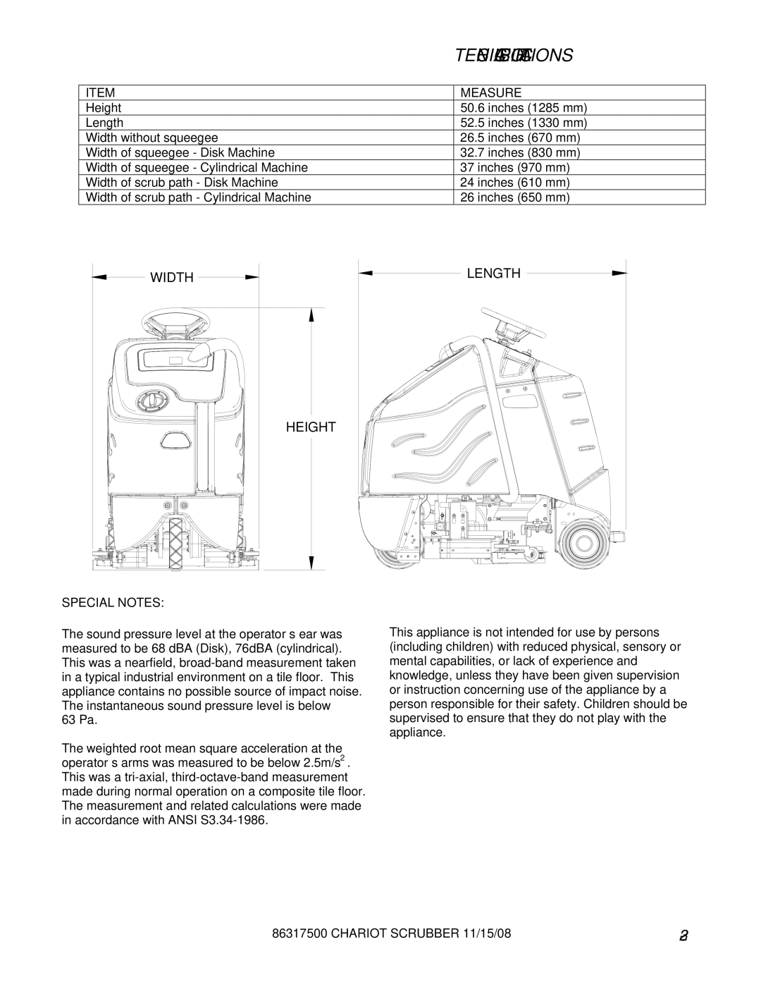 Windsor CSX24, CSX26SP, 10061090, 10061160 manual Measure, Special Notes 