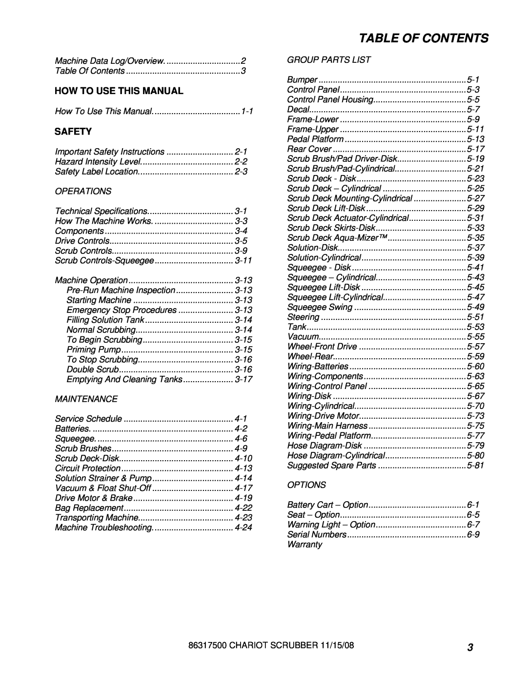 Windsor 10061160, CSX26SP, CSX24, 10061090 manual Table Of Contents, How To Use This Manual, Safety 