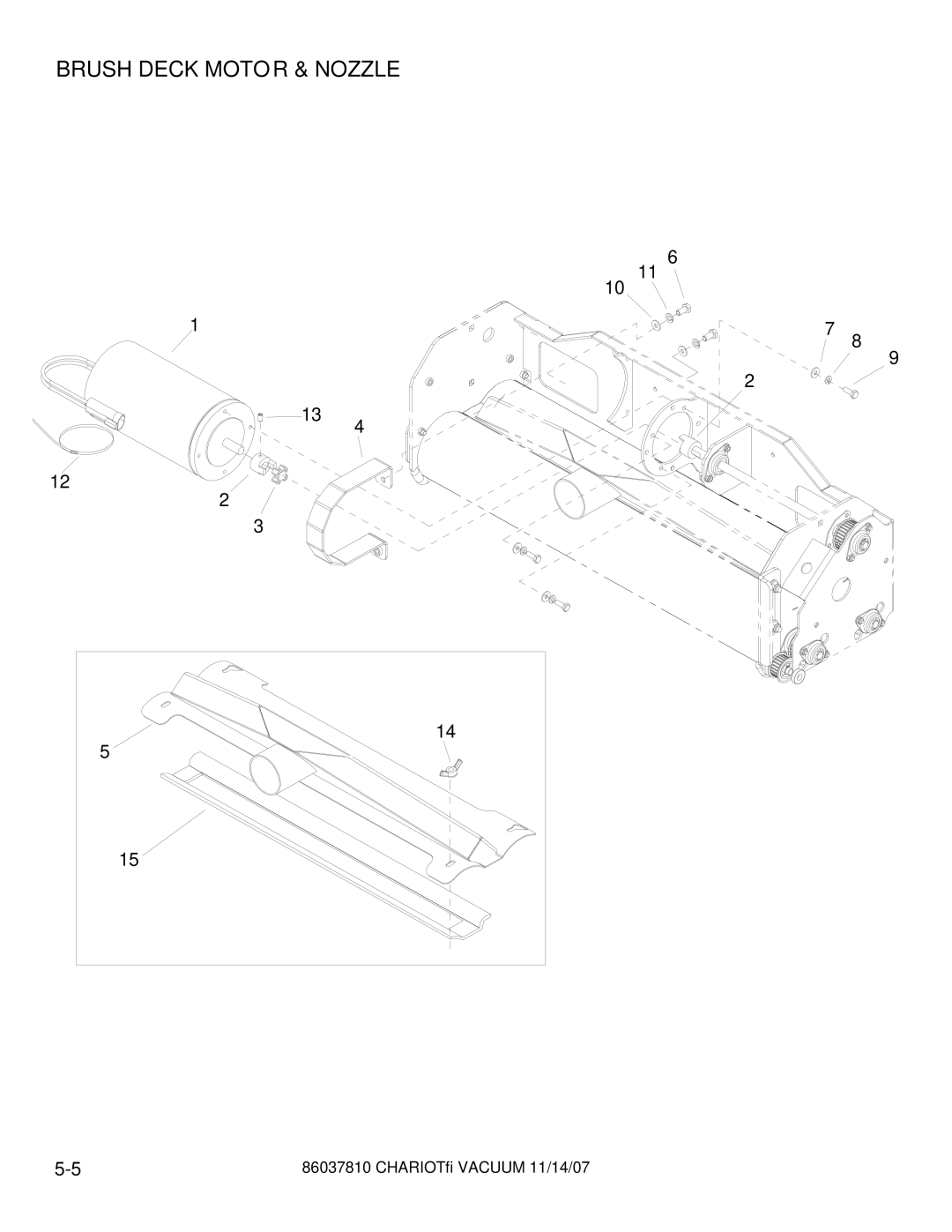 Windsor CVX28, CVXCD28, CVXE28, CVE28, CV28 manual Brush Deck Motor & Nozzle 