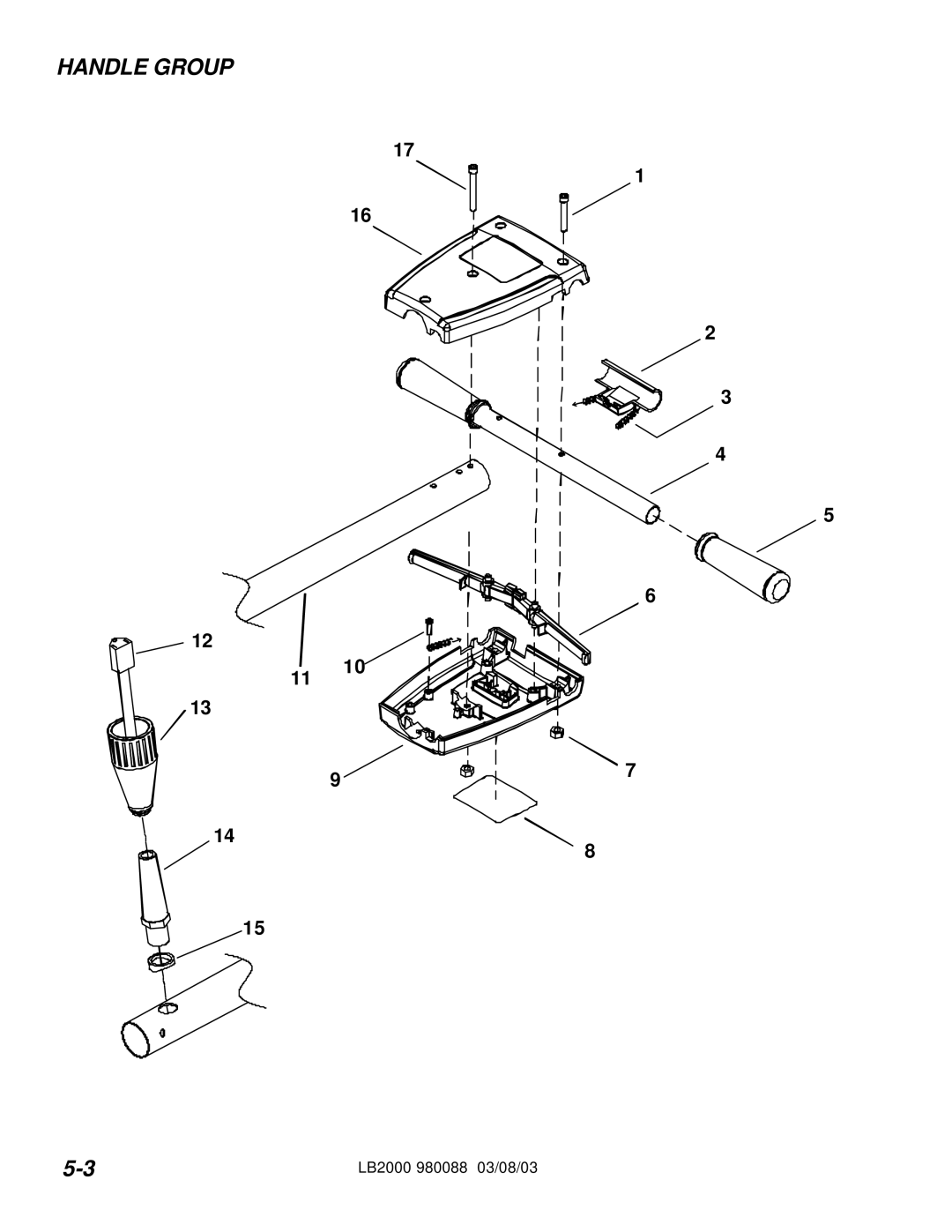 Windsor LB2000 manual Handle Group 