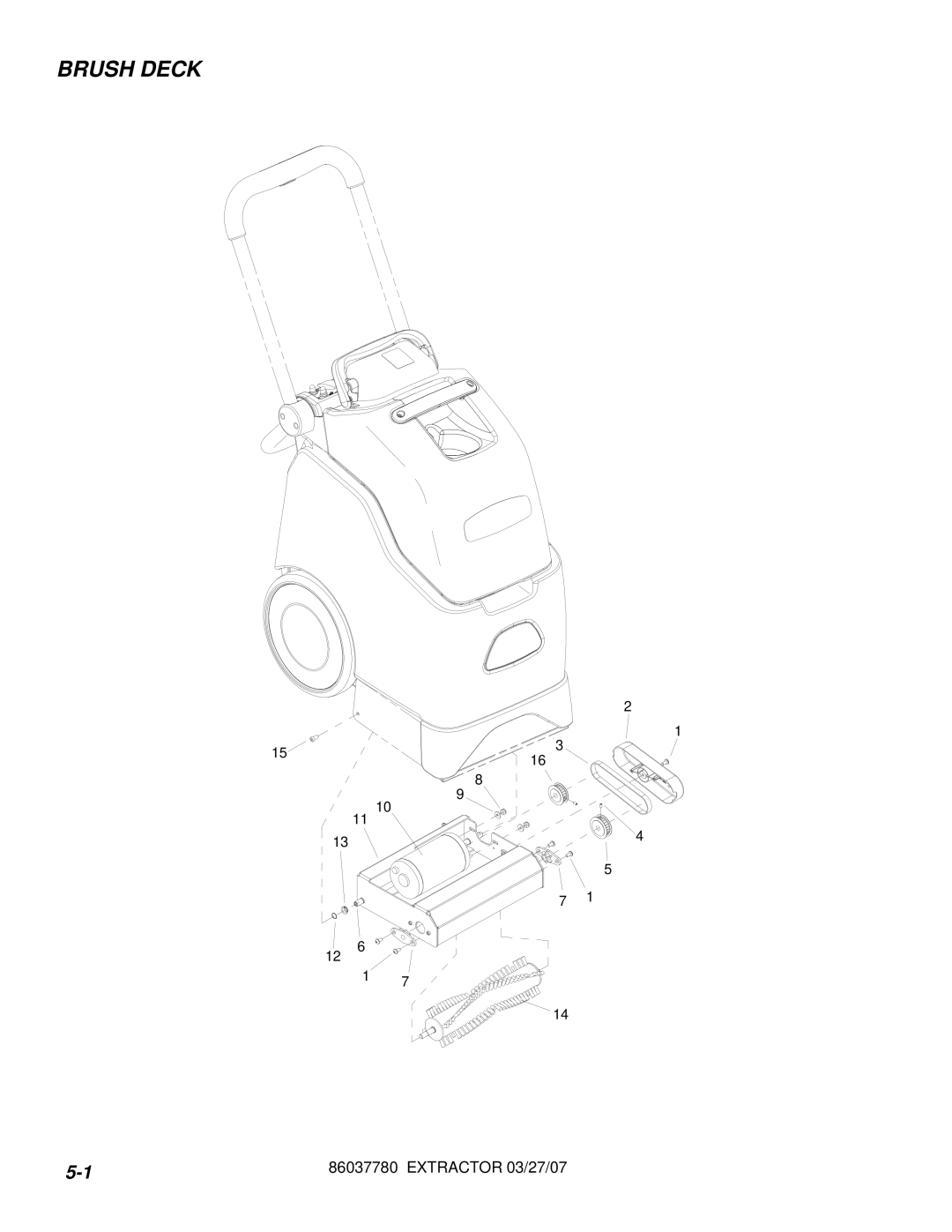 Windsor MPRO AU 10080420, MPRO 10080390, MPRO GB 10080410, MPRO EU 10080400 manual Brush Deck 