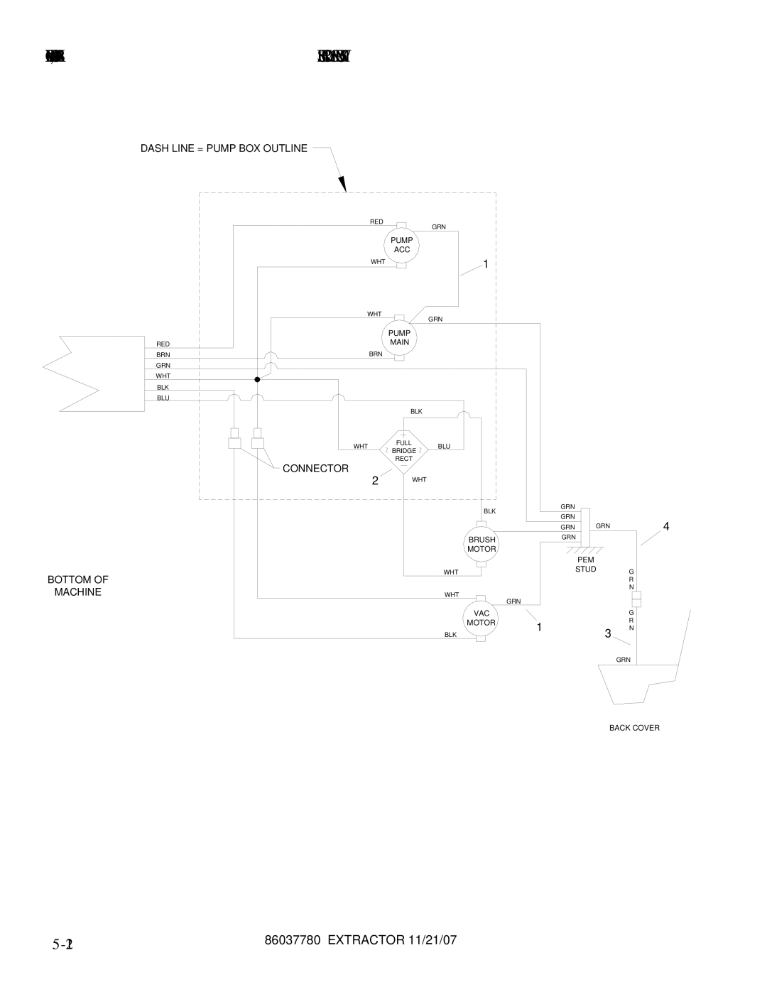 Windsor MPRO AU 10080420, MPRO 10080390, MPRO GB 10080410, MPRO EU 10080400 manual Wiring DIAGRAM-VACUUM, Brush Motor & Pump 