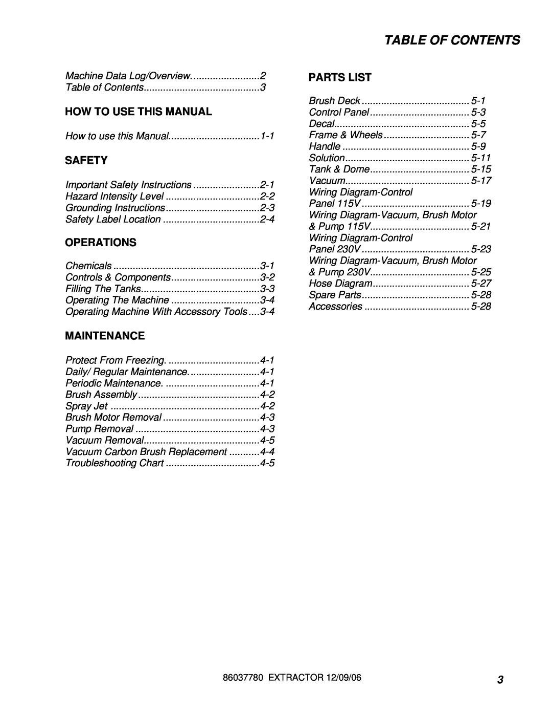 Windsor MPRO EU 10080400 manual How To Use This Manual, Safety, Operations, Maintenance, Parts List, Table Of Contents 