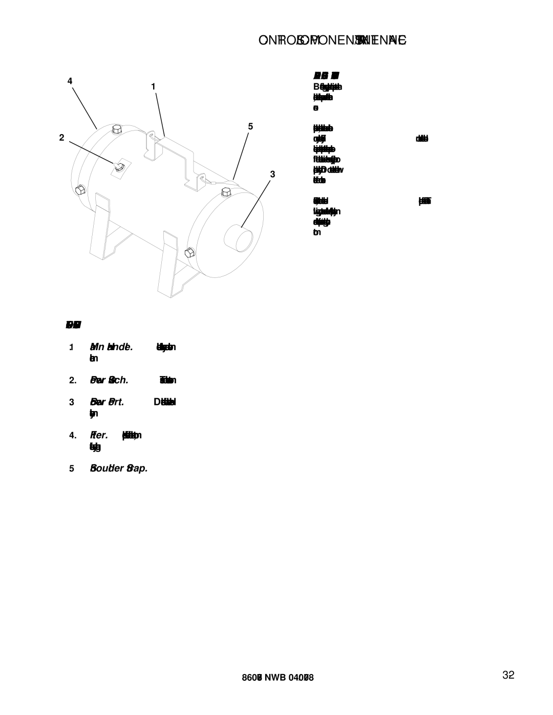 Windsor NWB 86284220 manual Controls/Components/Maintenance 