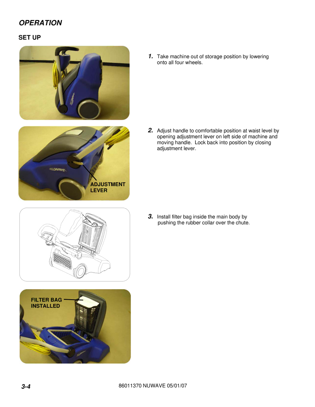 Windsor NWIFE 10125340, NW 10125330, NUWAV AU 10125360 manual Set Up 