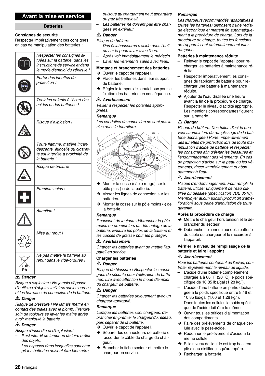 Windsor RRB 360 manual Avant la mise en service 