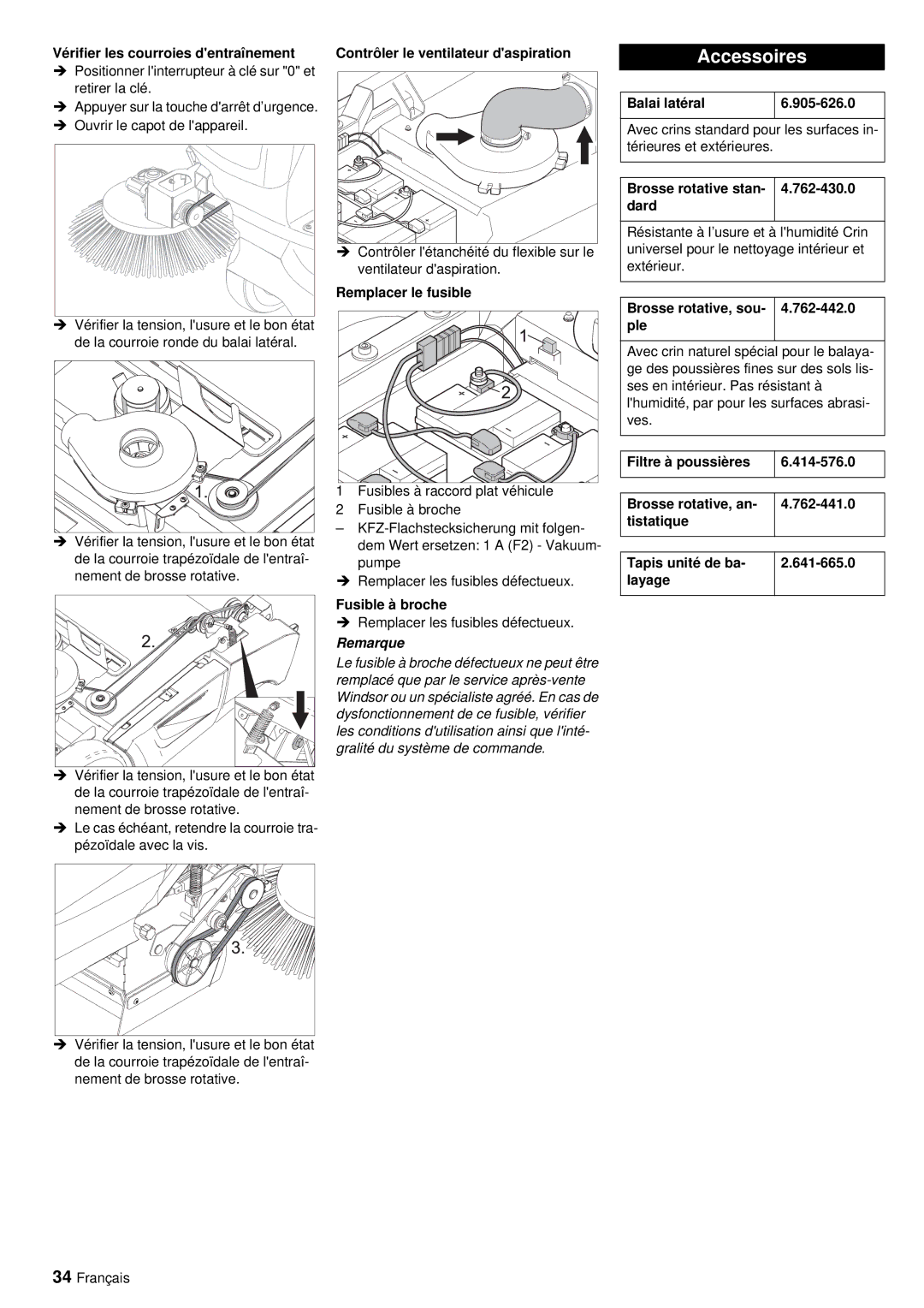 Windsor RRB 360 manual Accessoires 