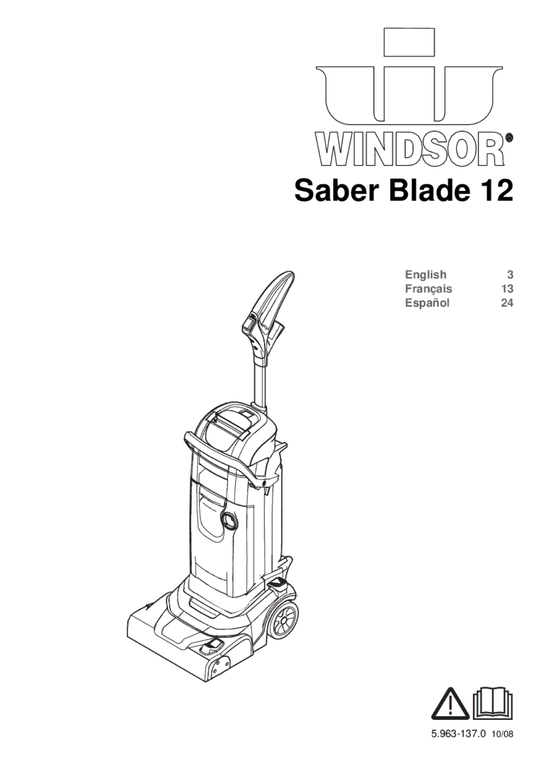 Windsor Saber Blade 12 manual 