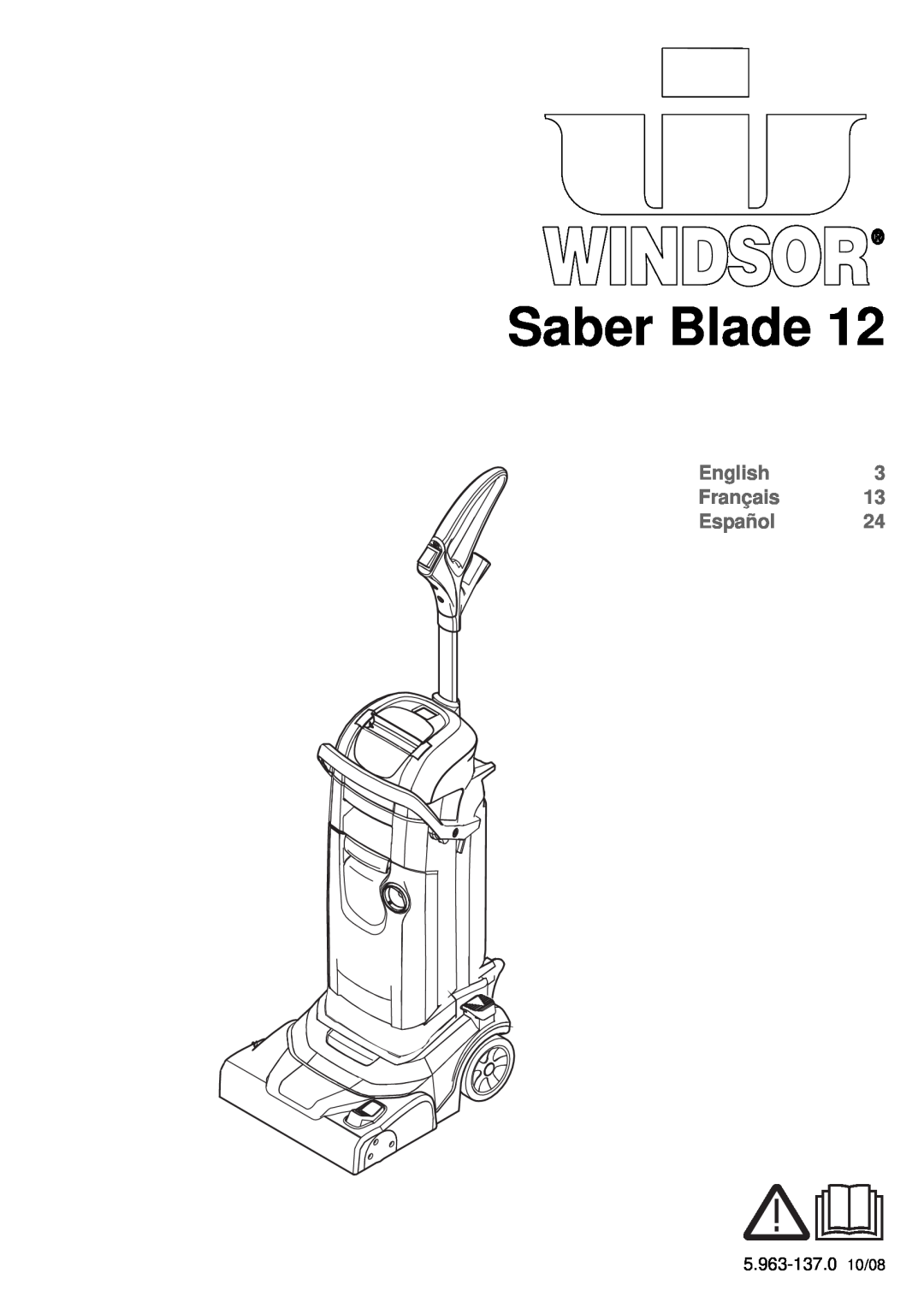 Windsor Saber Blade 12 manual English Français Español 