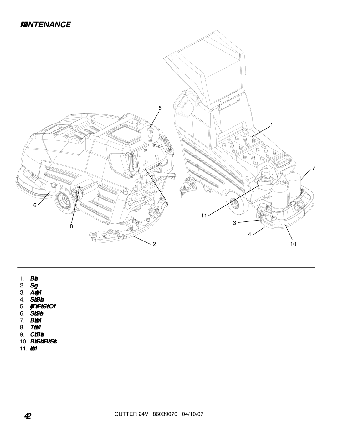 Windsor SC264, SCC264, 10052250, 10052210 manual Maintenance 