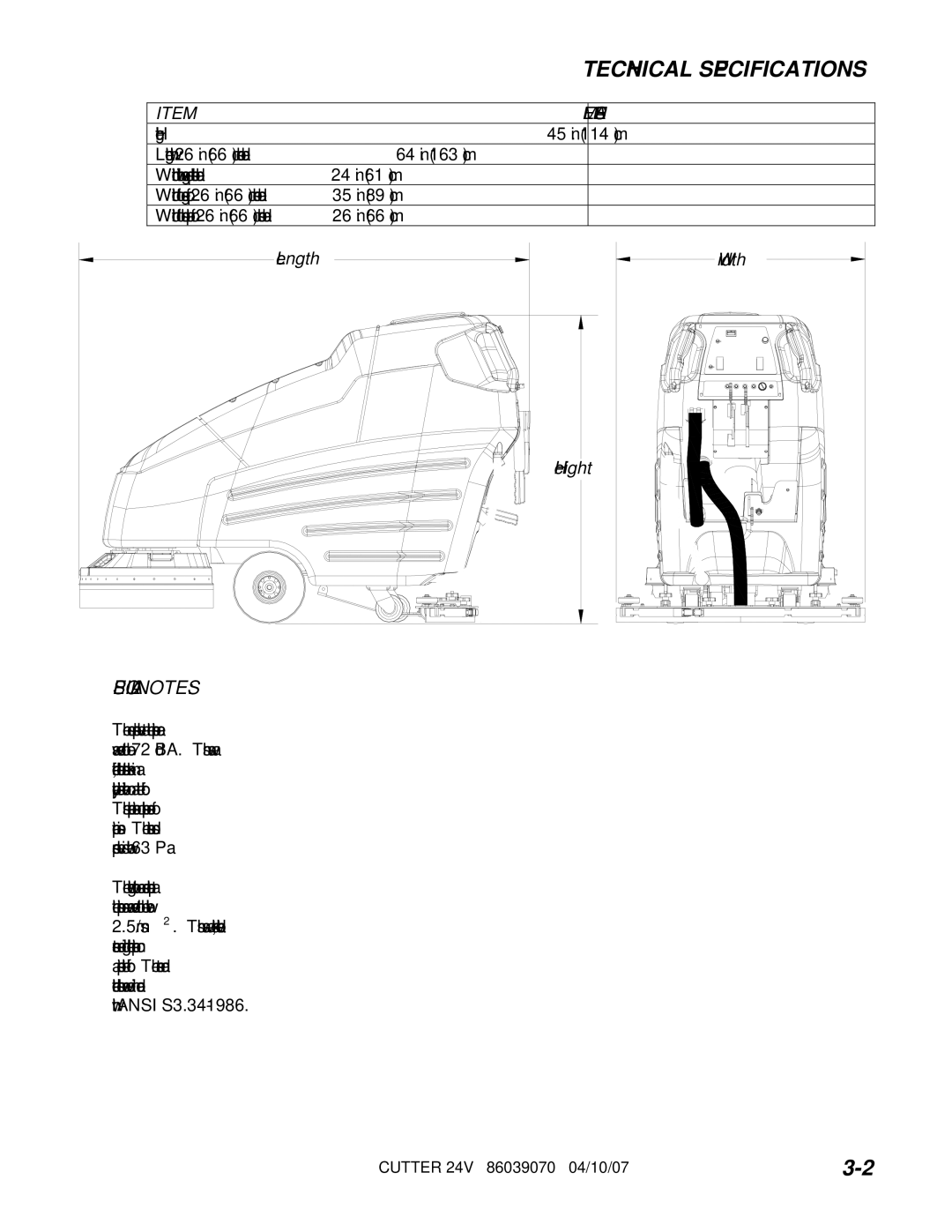 Windsor SCC264, SC264, 10052250, 10052210 manual Special Notes, Measure 