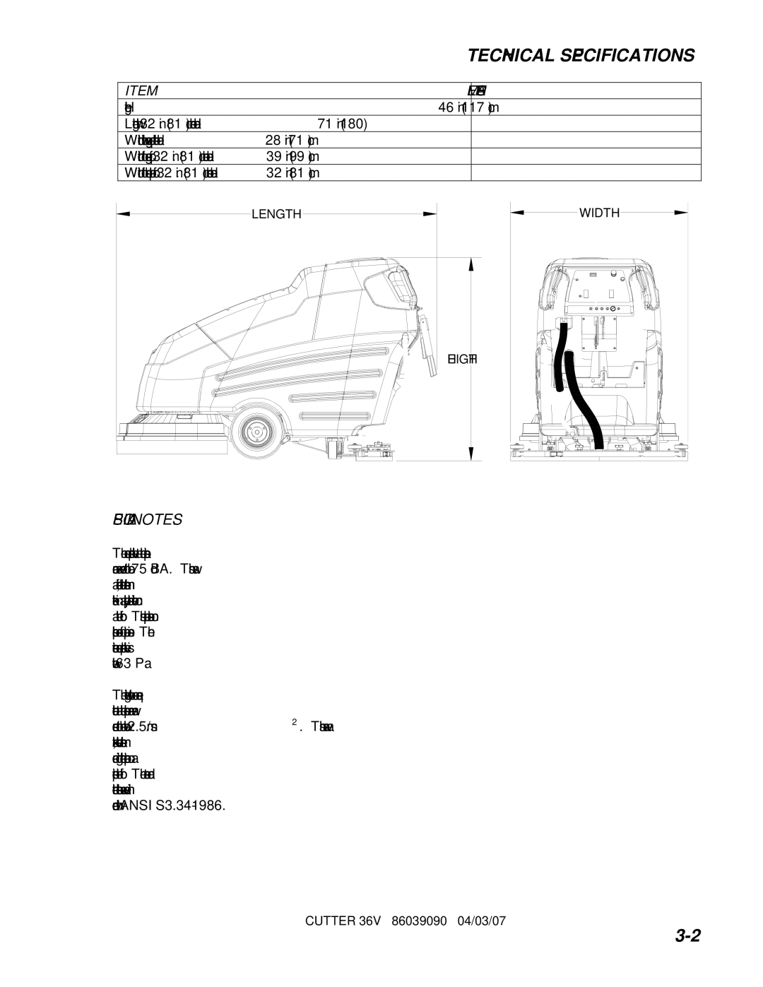 Windsor SCC326 10052260, SC326 10052220 manual Special Notes, Measure 