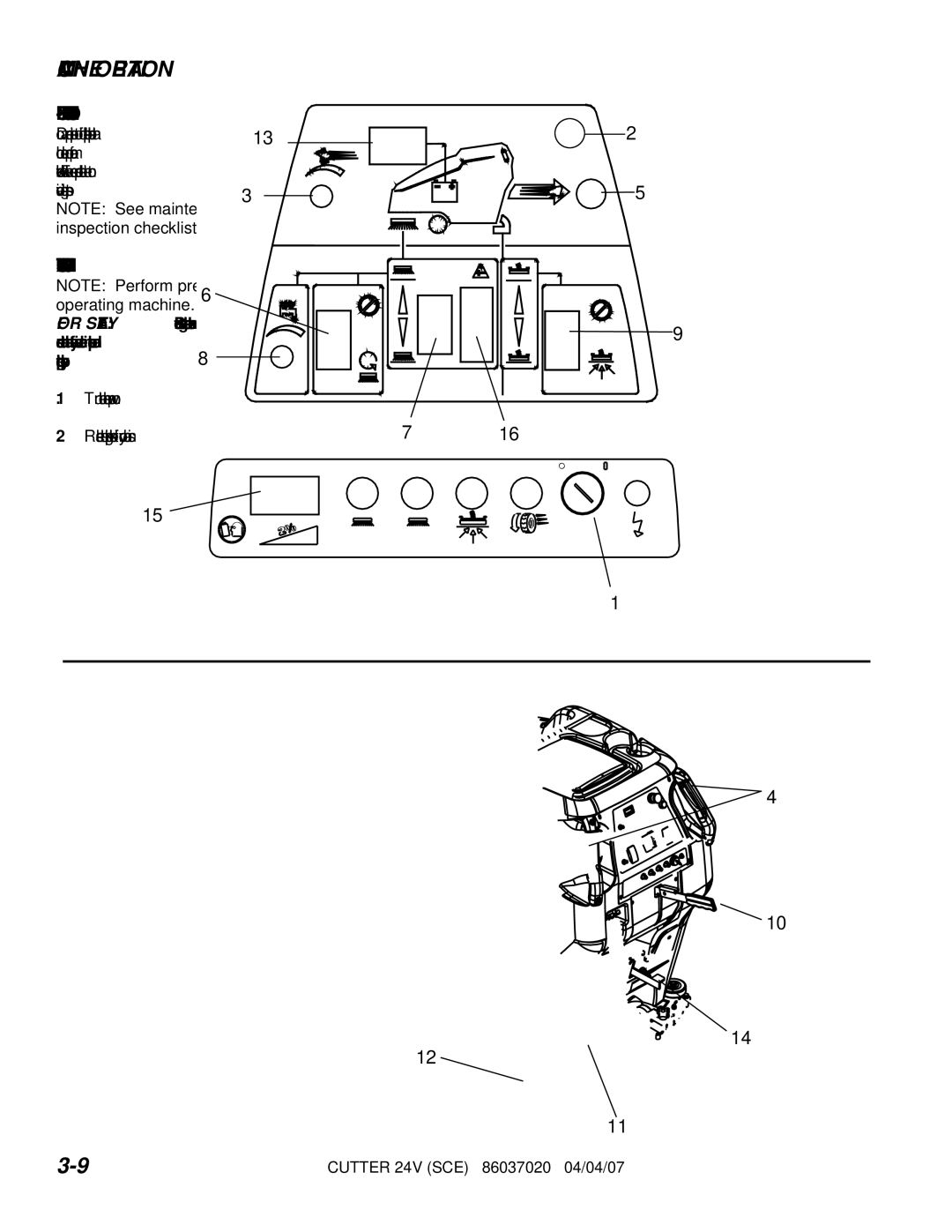 Windsor SCEOX324, SCEOX264 Machine Operation, PRE-RUN Machine Inspection, Starting Machine, Emergency Stop Procedures 