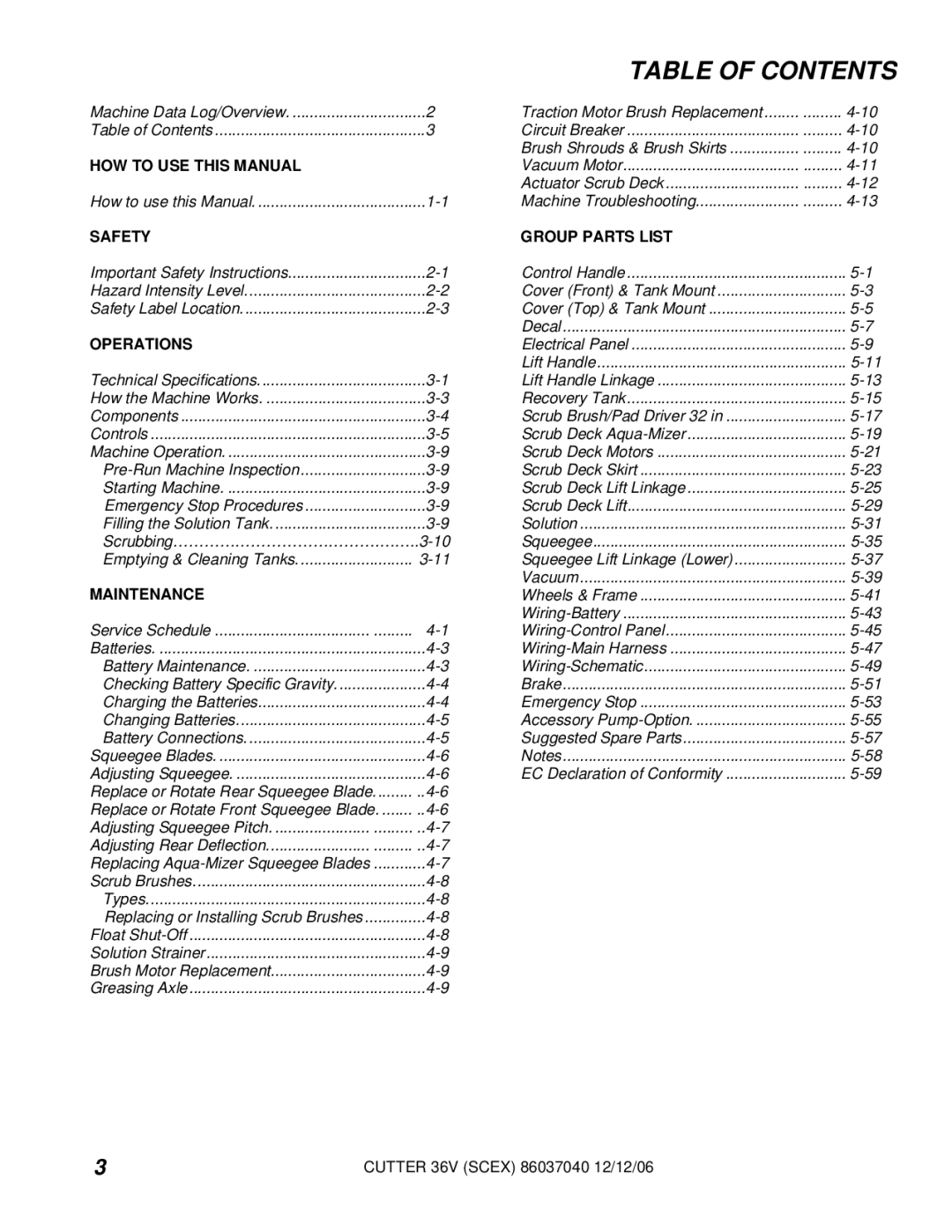 Windsor 10052310, SCEX326, SCEOX326, 10052340 manuel dutilisation Table of Contents 