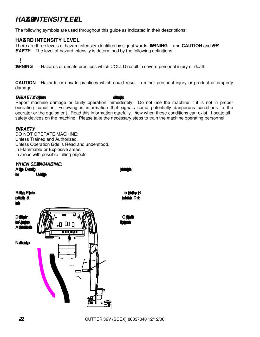 Windsor 10052340, SCEX326, SCEOX326, 10052310 manuel dutilisation Hazard Intensity Level 