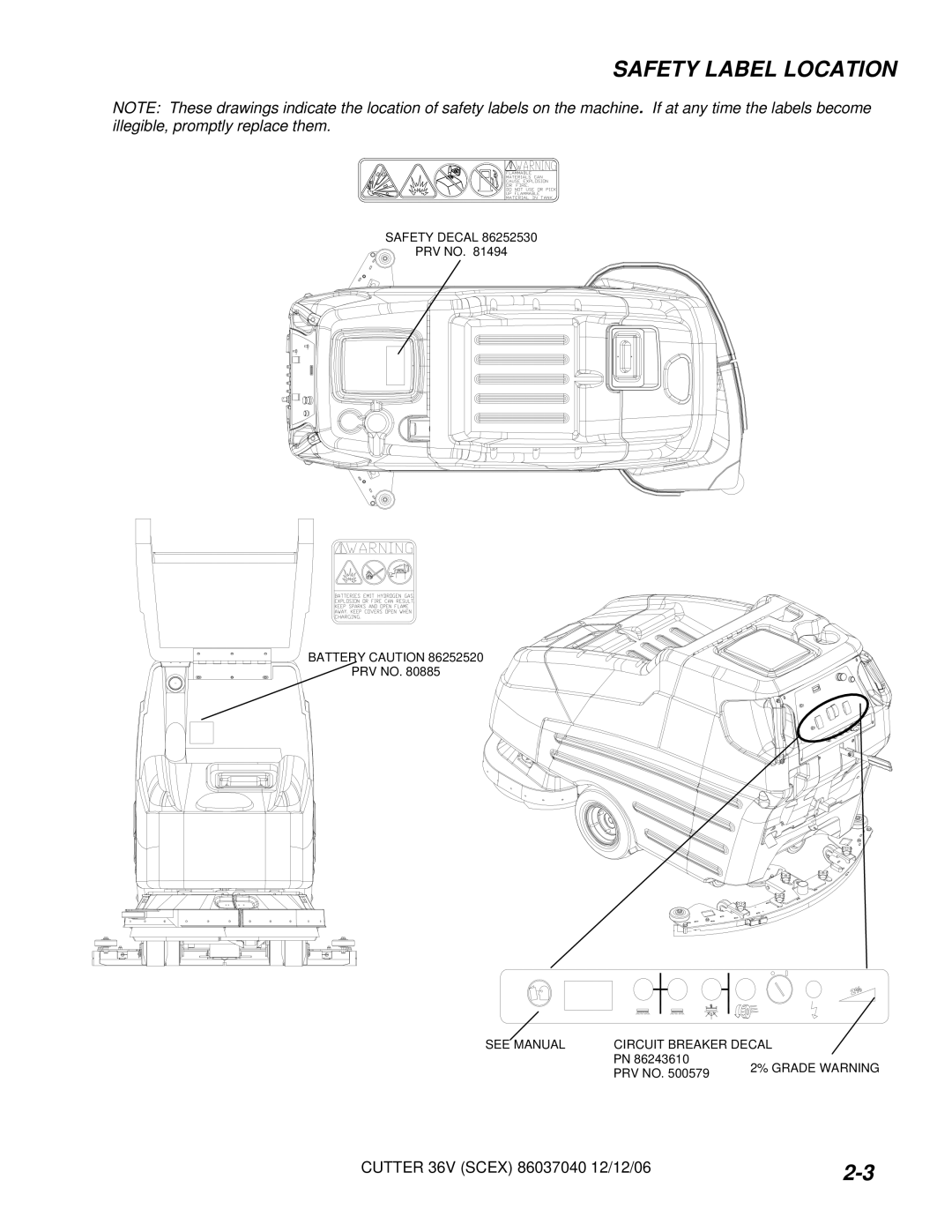 Windsor 10052310, SCEX326, SCEOX326, 10052340 manuel dutilisation Safety Label Location 