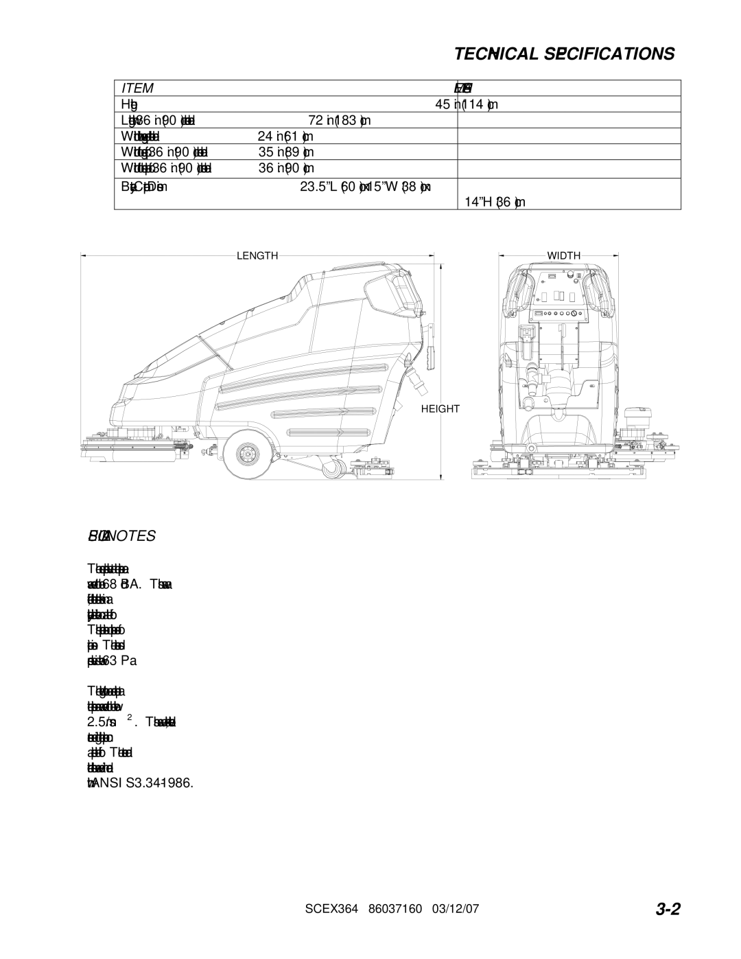 Windsor 10052350, SCEX364 manuel dutilisation Special Notes, Measure 