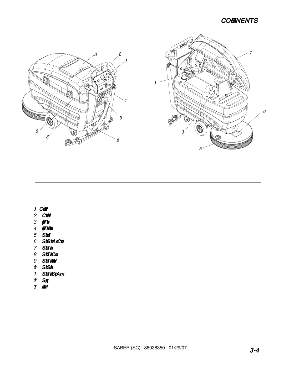 Windsor SCX20T, SCXC20T, SC20T, SCC20T operating instructions Components 