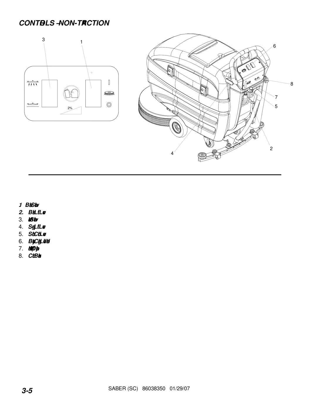 Windsor SCX20T, SCXC20T, SC20T, SCC20T operating instructions Controls NON-TRACTION 