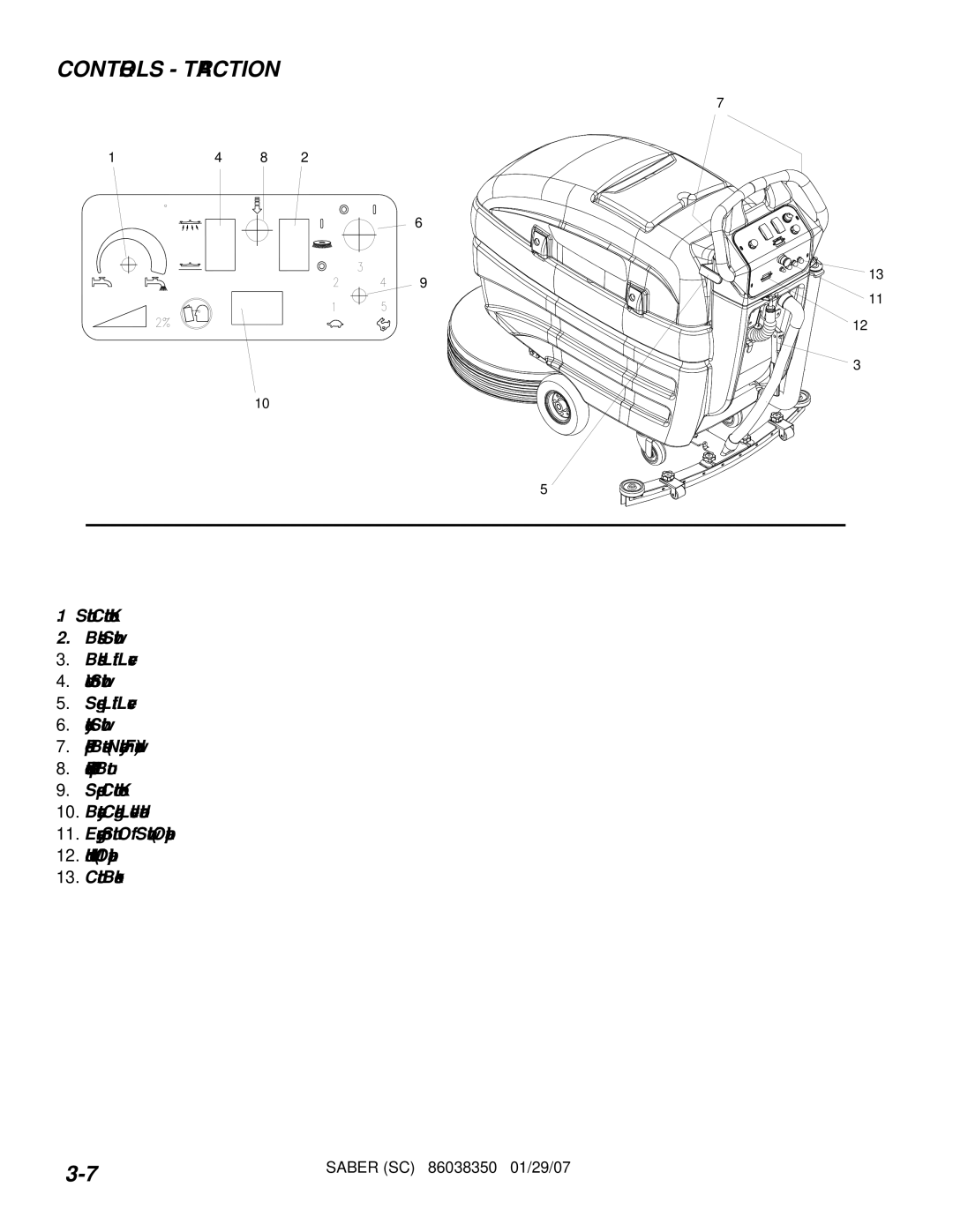 Windsor SC20T, SCX20T, SCXC20T, SCC20T operating instructions Controls Traction 