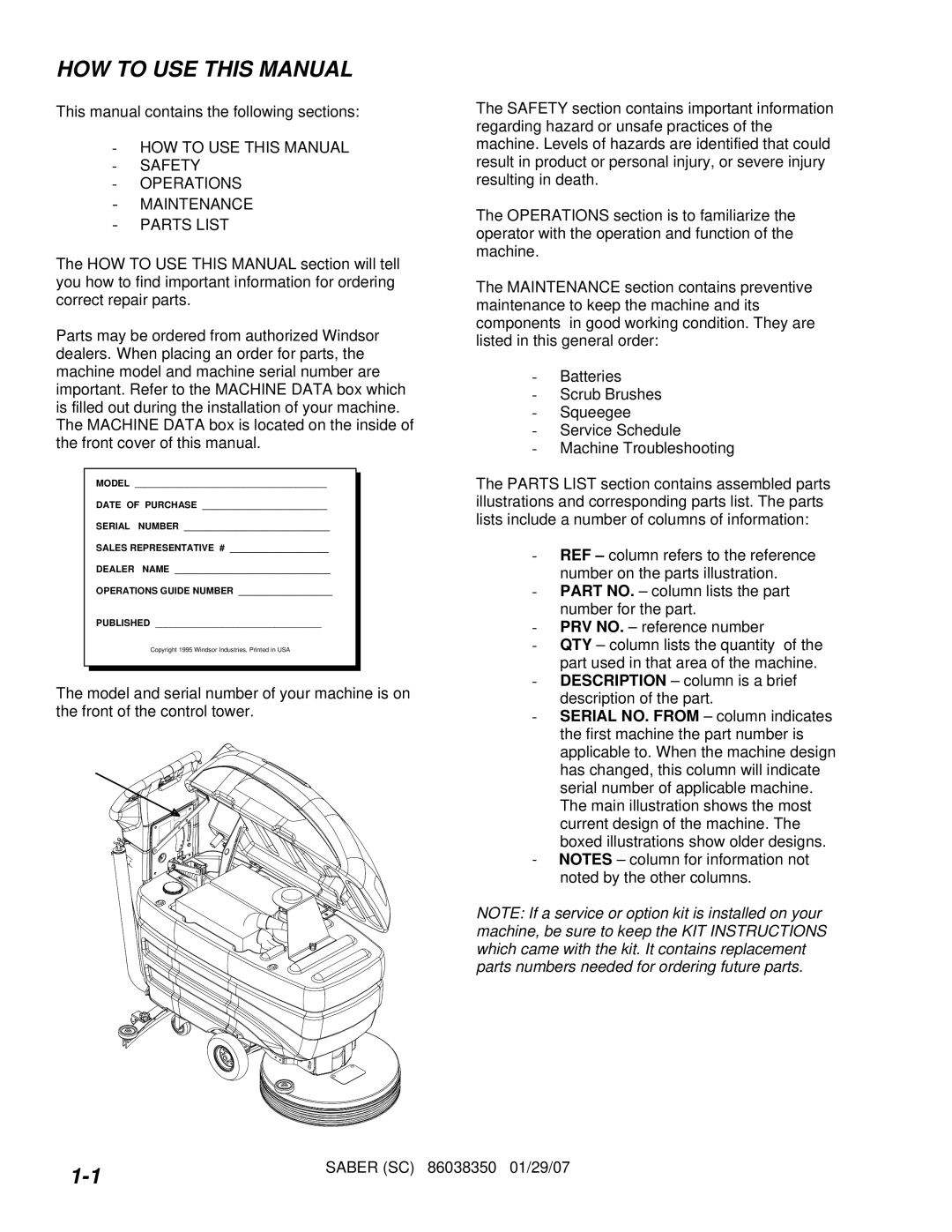 Windsor SCX20T, SCXC20T, SC20T, SCC20T operating instructions HOW to USE this Manual, Model 