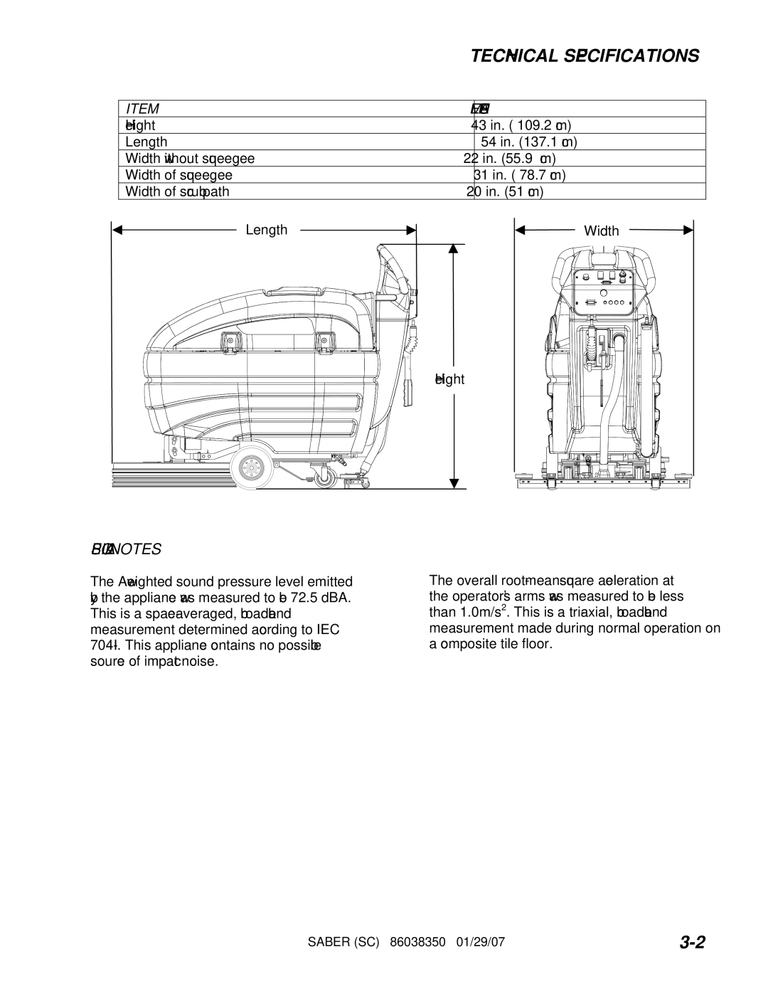 Windsor SCC20T, SCX20T, SCXC20T, SC20T operating instructions Special Notes, Measure 