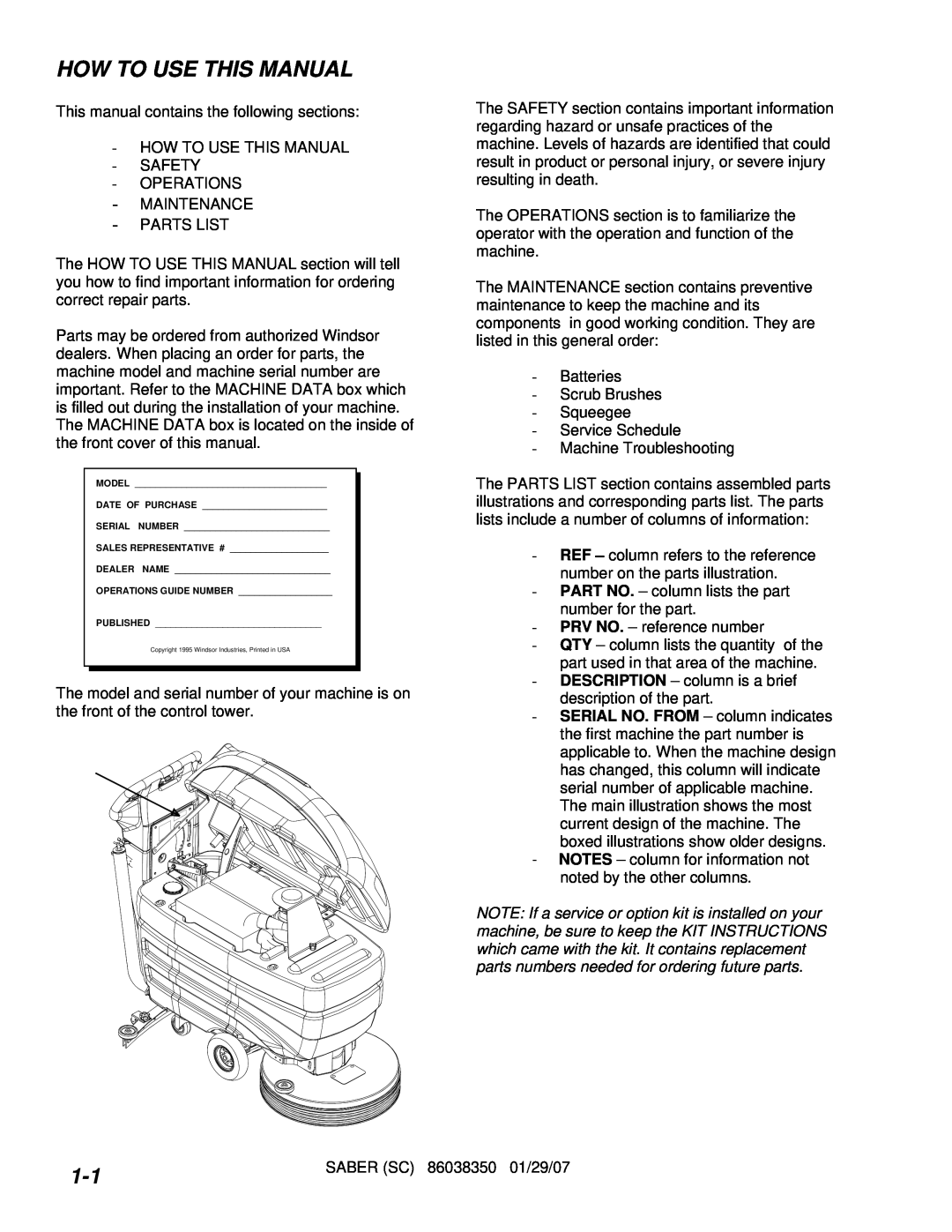 Windsor SCX20T, SCXC20T, SC20T, SCC20T operating instructions How To Use This Manual 