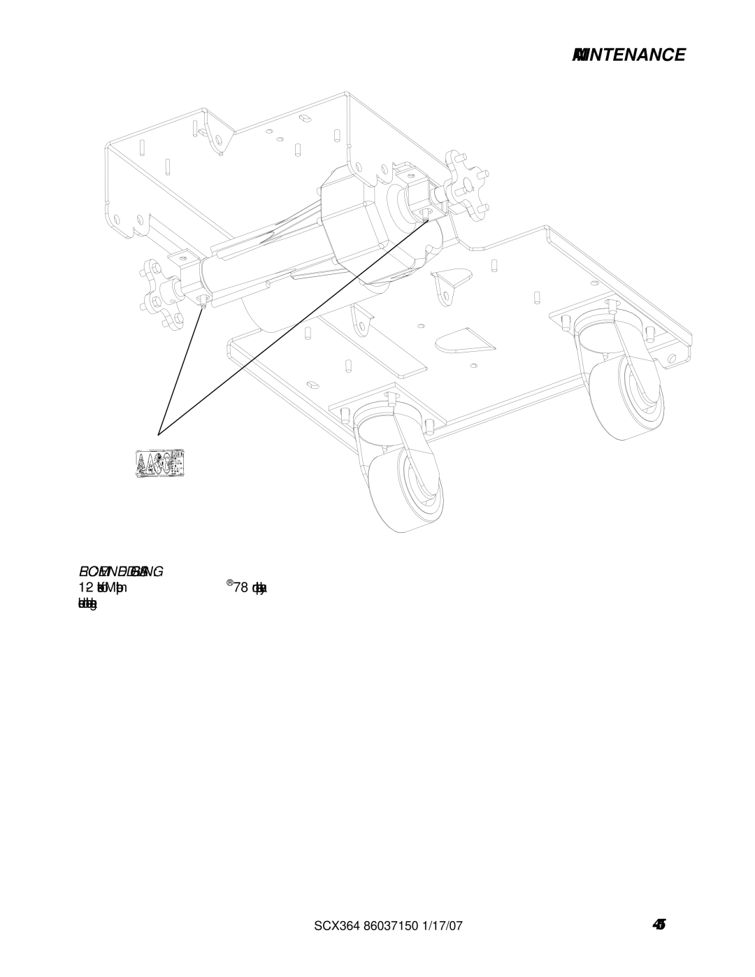 Windsor 10052410, SCX364 manual Recommended Greasing 