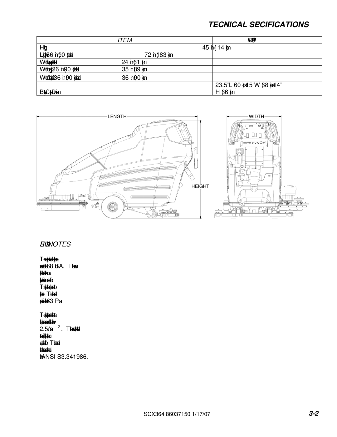 Windsor 10052410, SCX364 manual Special Notes, Measure 