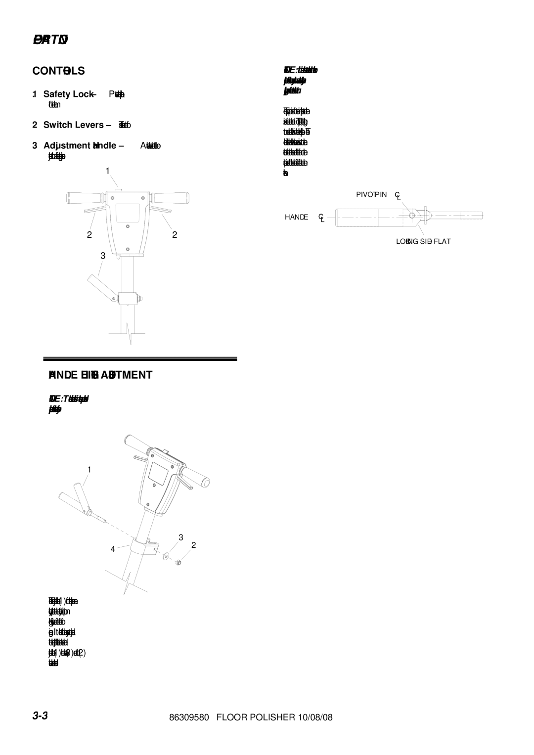 Windsor SPT17-10090370, SP17IE-10090270, SP17IA-10090260, SP15-10090230 manual Operation, Controls, Handle Height Adjustment 