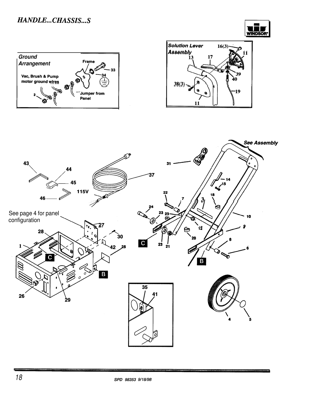 Windsor SPD-J manual Handle...Chassis...Switches 