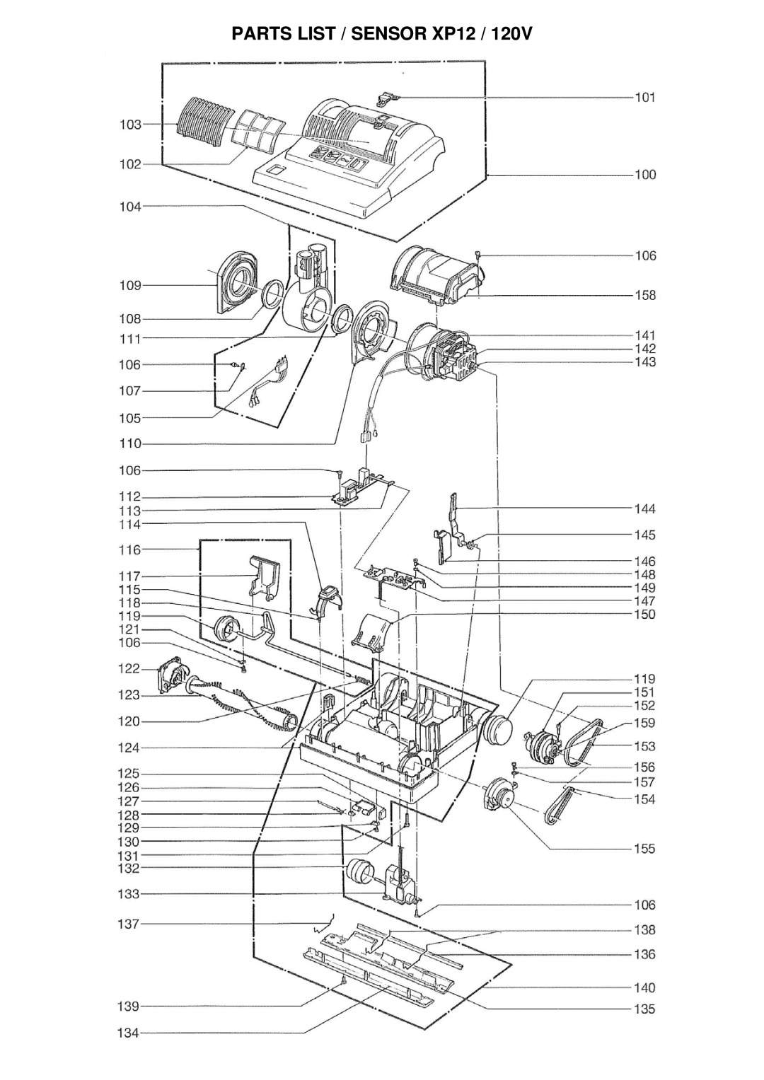 Windsor SRXP12 manual Parts List / Sensor XP12 