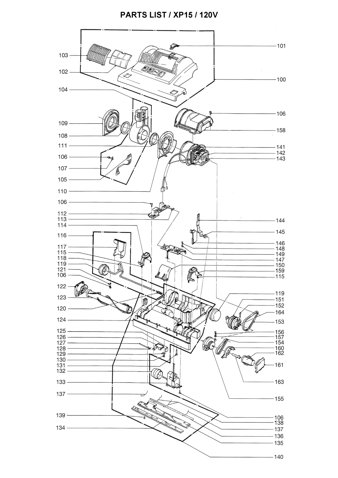 Windsor SRXP15, 10120270 manual Parts List / XP15 