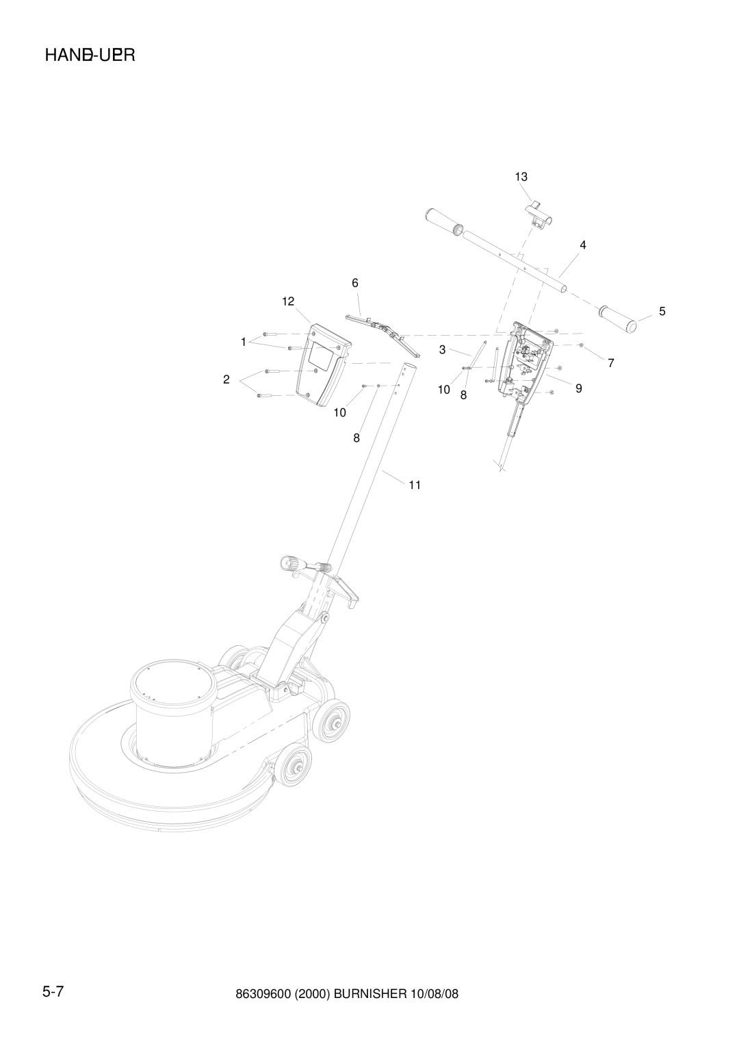 Windsor UB2000F, LB2000IA manual Handle-Upper 