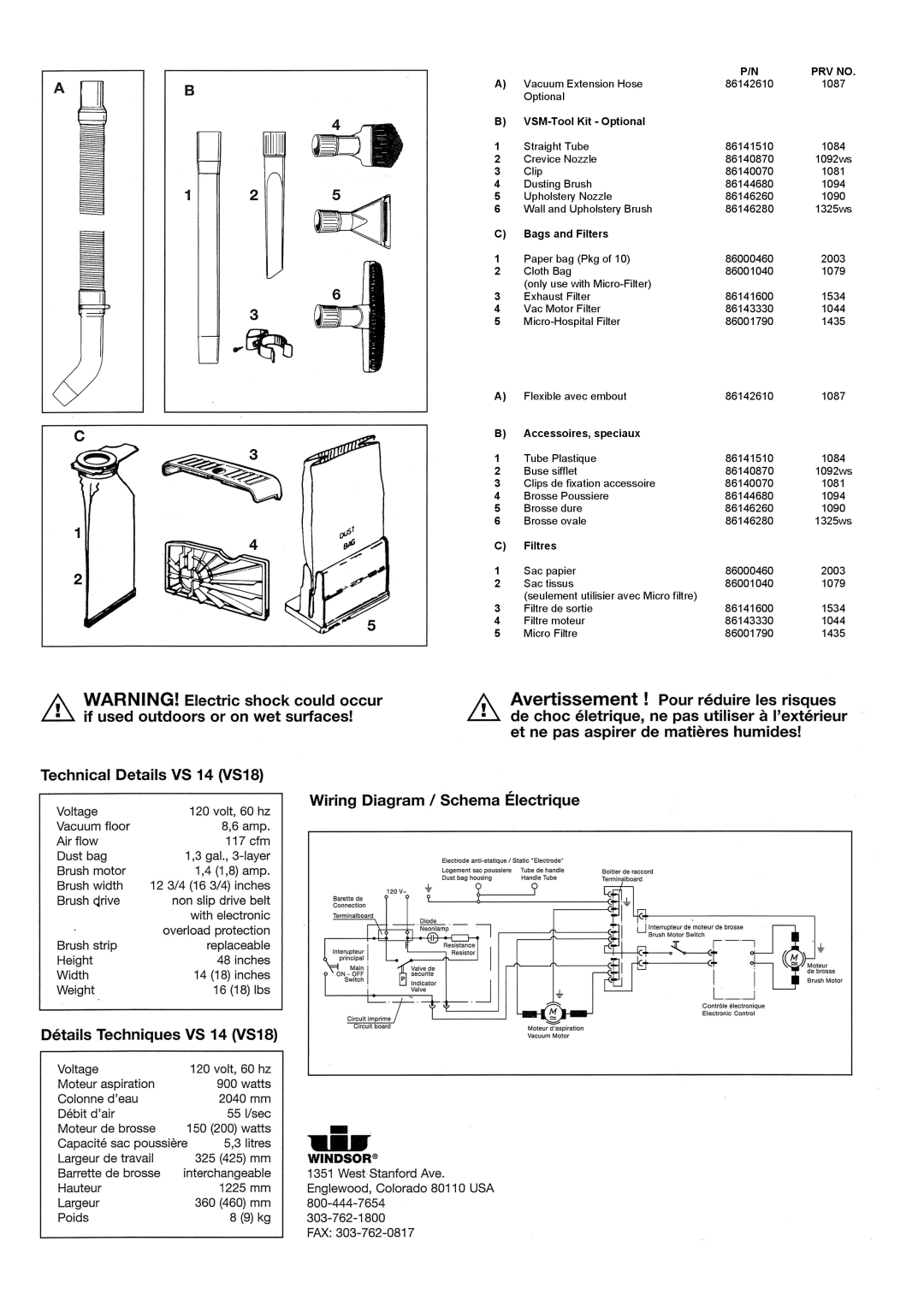 Windsor VS18, VS14, 10120340, 10120360 manual PRV no 